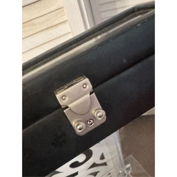 Wolf design black leather heritage storage watch box jewelry box home accent - Picture 8 of 12